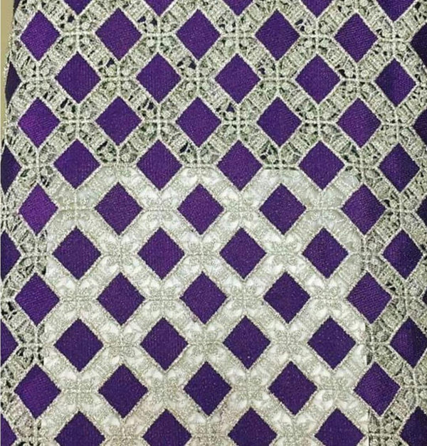 Purple/ silver Cord Lace - Ladybee Swiss Lace