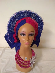 High Classic Auto Gele Fully Stone & design - Ladybee Swiss Lace