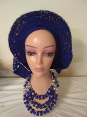 High Classic Auto Gele Fully Stone & design - Ladybee Swiss Lace