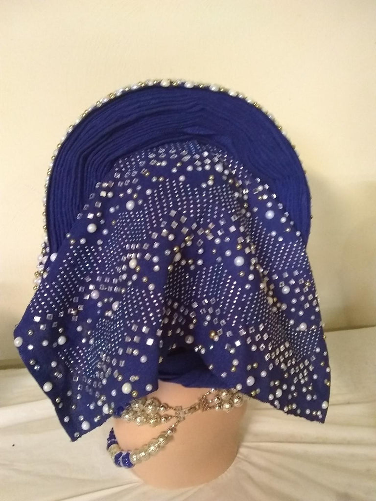 High Classic Auto Gele Fully Stone & design - Ladybee Swiss Lace