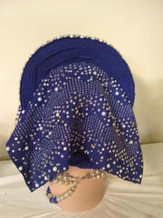 High Classic Auto Gele Fully Stone & design - Ladybee Swiss Lace