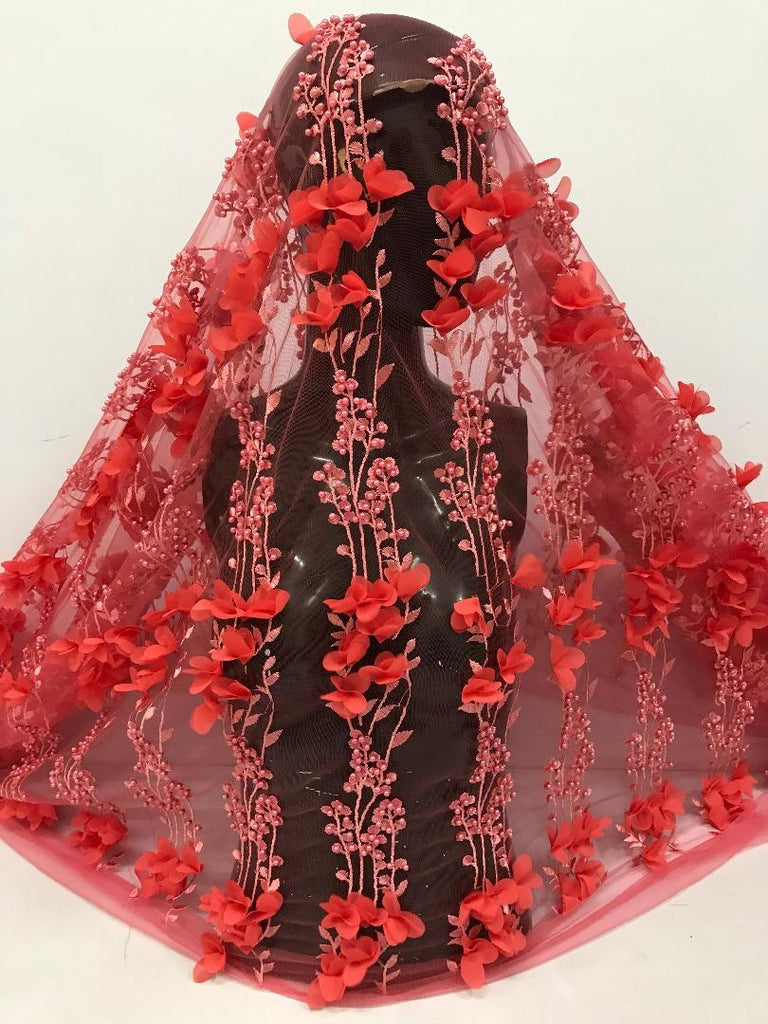 New Arriva 3d Fabric - Ladybee Swiss Lace