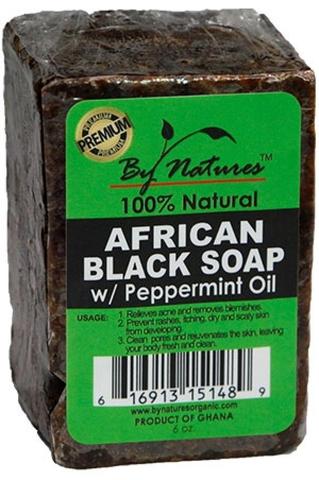 BY NATURES 100% NAT AFRICAN BLACK SOAP W/PEPPERMIN