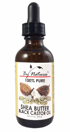 BY NATURES 100% PURE BLACK CASTOR OIL-SHEA BUTTER 2oz