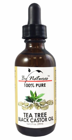 BY NATURES 100% PURE BLACK CASTOR OIL-TEA TREE 2oz