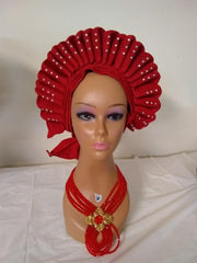 Ladies Night Stunning Auto Gele - Ladybee Swiss Lace