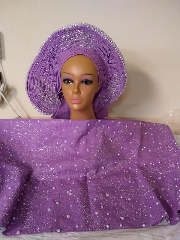 Complete Set of Lilac Bridal Set - Ladybee Swiss Lace