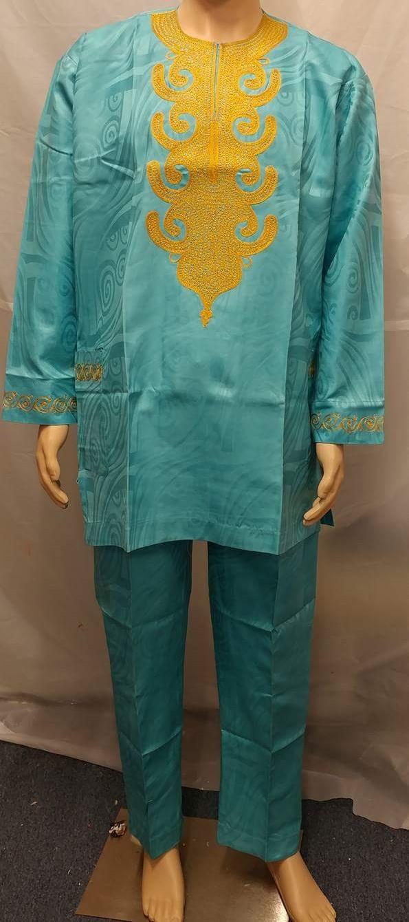 African Men Clothing with Ebroidered - Ladybee Swiss Lace