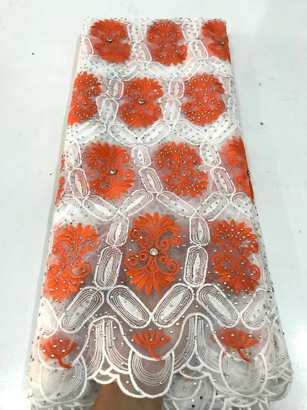 Full Stone Net Lace Fabric 2 - Ladybee Swiss Lace