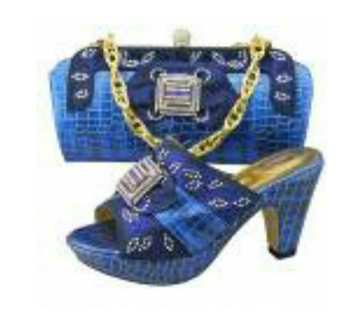 Shoes & Bags Set Royal Blue - Ladybee Swiss Lace