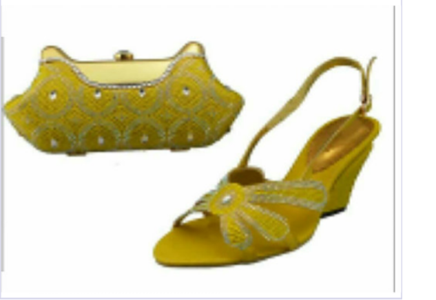 Low Heel Yellow Shoe Set - Ladybee Swiss Lace