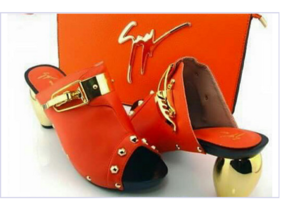 Lovely Orange Shoes Set - Ladybee Swiss Lace