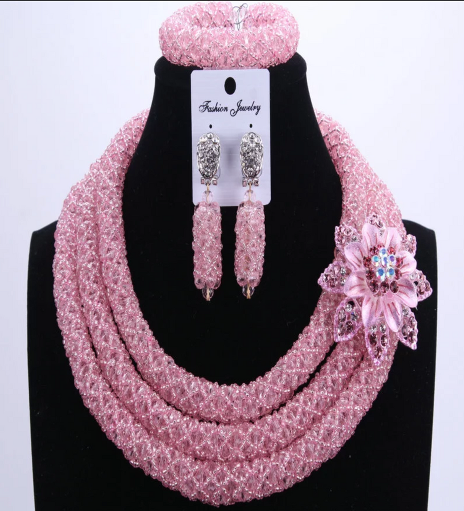 Lovely Baby Pink Jewelry Set - Ladybee Swiss Lace