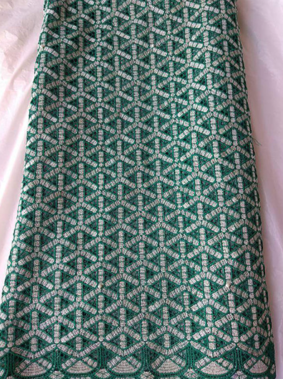 Green Cord Lace Fabric - Ladybee Swiss Lace