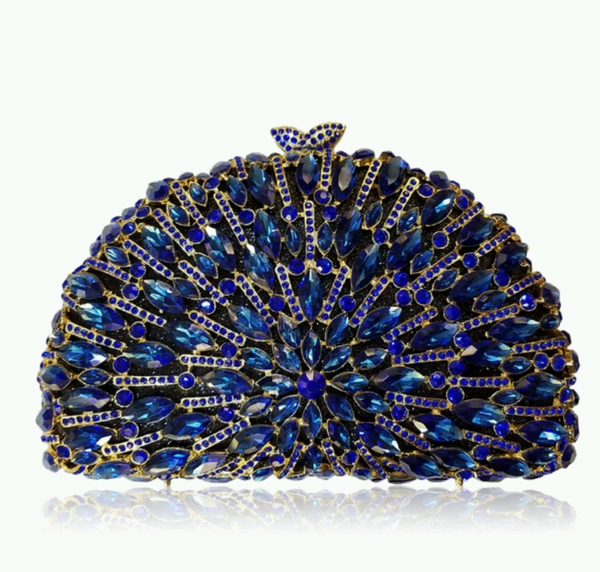 Evening Royal Blue clutch purse - Ladybee Swiss Lace