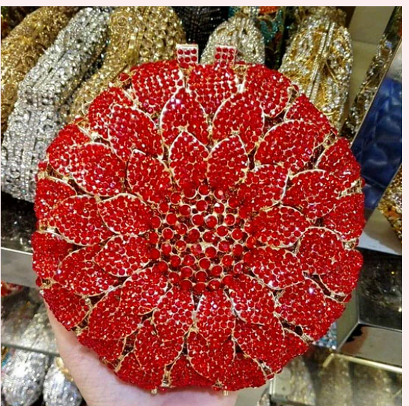 Red clutch purse - Ladybee Swiss Lace