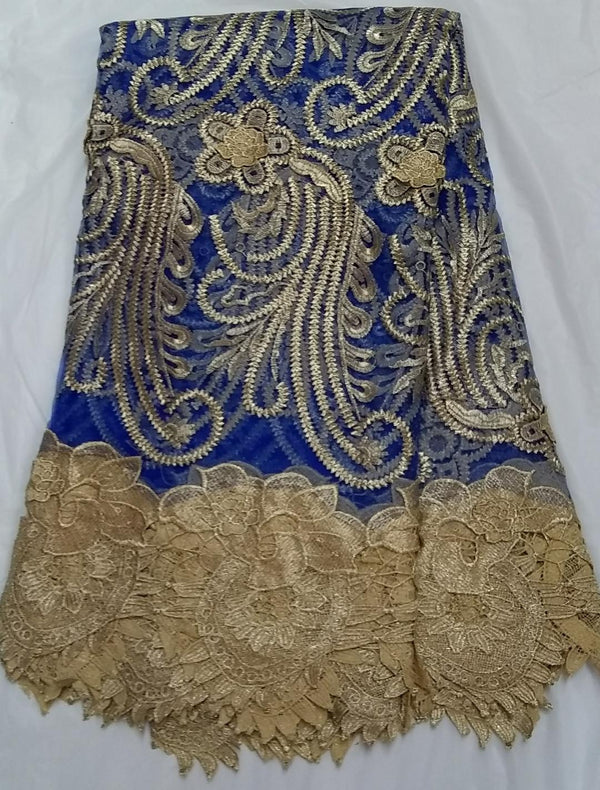 Blue French Lace Fabric - Ladybee Swiss Lace