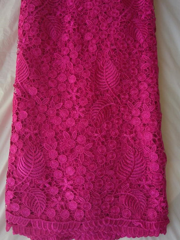 Pink Cord Lace Fabric - Ladybee Swiss Lace