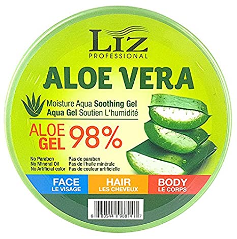 LIZ PROFESSIONAL 98% ORGANIC ALOE VERA MOISTURE AQUA SOOTHING GEL 10OZ