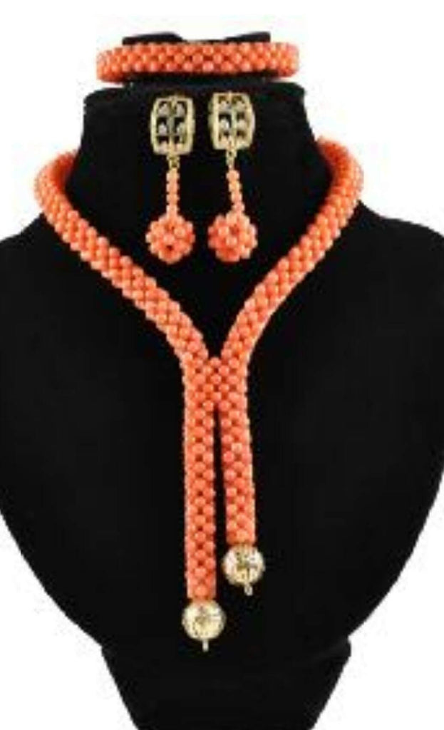 Coral Beads Jewwlry Set 03 - Ladybee Swiss Lace