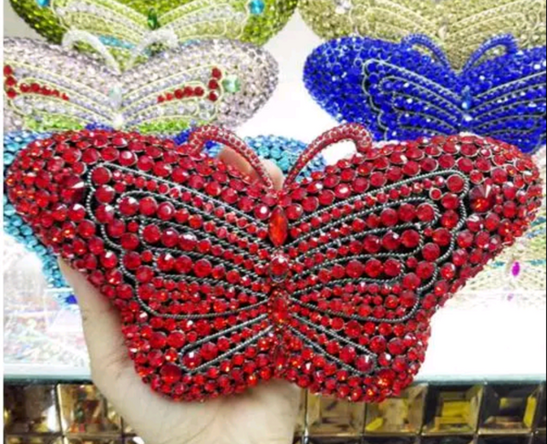 EXQUISITE CLASSIC DAZZING CRYSTAL RED PARTY PURSE