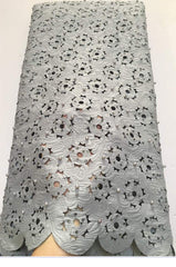 Fully Beaded Lace Cut Fabric - Ladybee Swiss Lace