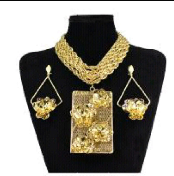 Party Gold Jewelry Set - Ladybee Swiss Lace