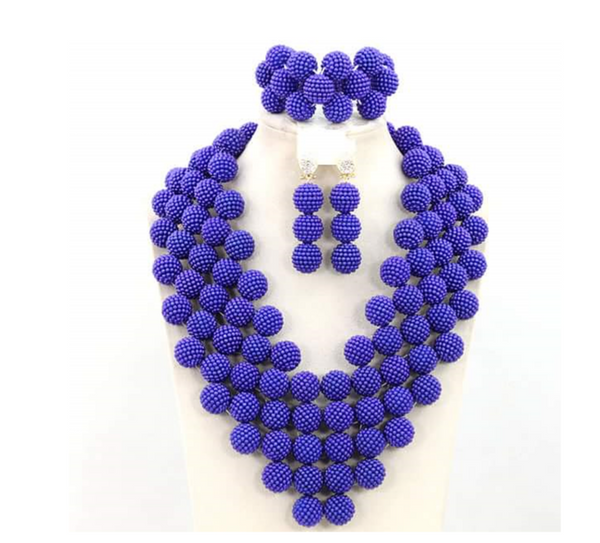 Royal blue jewelry set - Ladybee Swiss Lace