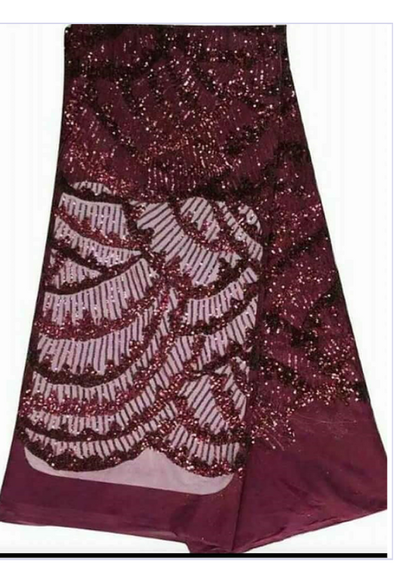 Burgundy sequence Lace - Ladybee Swiss Lace