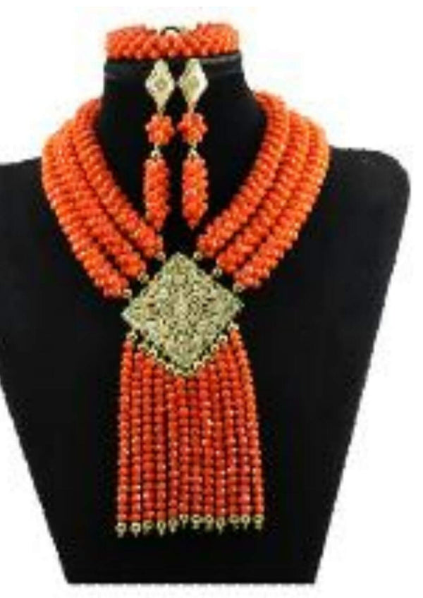 Luxury coral beads set - Ladybee Swiss Lace