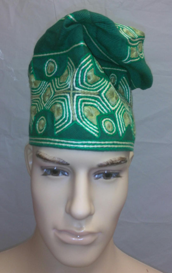 Green Nigerian Traditional  Native  Wear Men Cap for Traditional Ceremoneis - Ladybee Swiss Lace